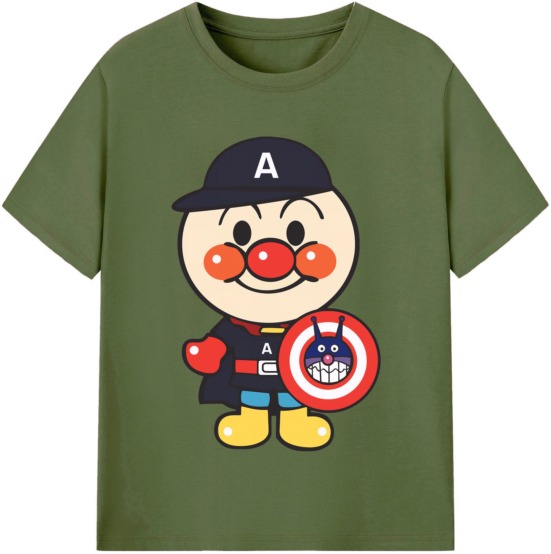 （画像用） アンパンマン Anpanman 綿100％半袖Tシャツ（フロントプリント）